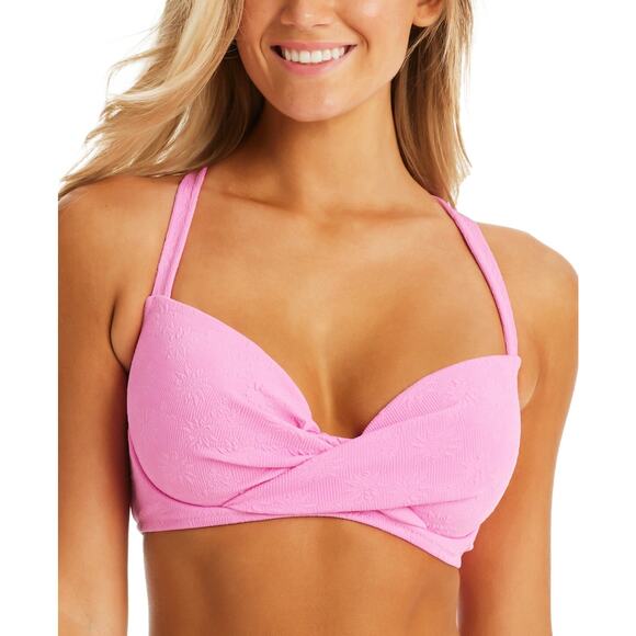 Jessica Simpson Women's Sweet Daisy Twisted Bikini Top Women's Swimsuit 10673 - Picture 1 of 2